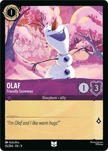 Olaf - Friendly Snowman 55/204 card from Fabled