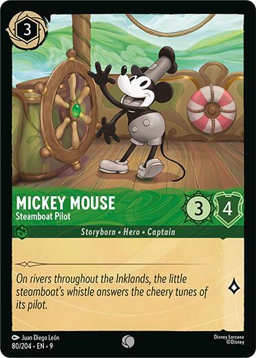 Mickey Mouse - Steamboat Pilot 80/204 card from Fabled