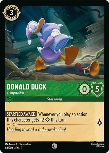 Donald Duck - Sleepwalker 83/204 card from Fabled