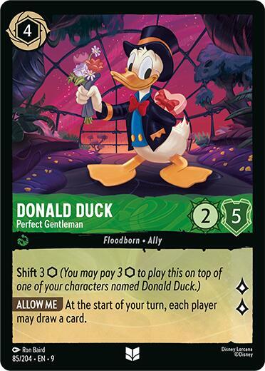 Donald Duck - Perfect Gentleman 85/204 card from Fabled