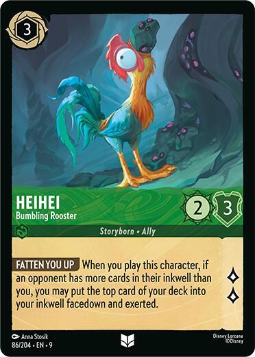 Heihei - Bumbling Rooster 86/204 card from Fabled