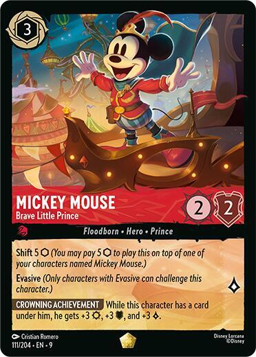 Mickey Mouse - Brave Little Prince 111/204 card from Fabled