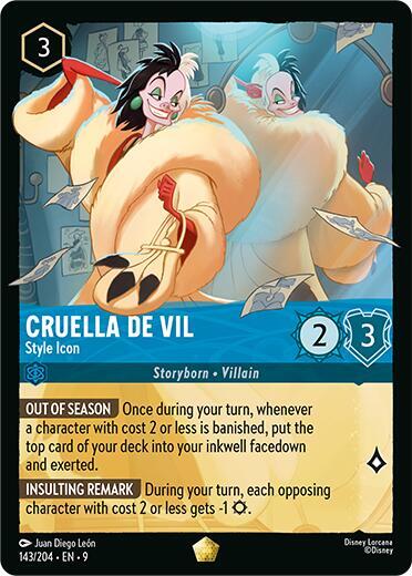 Cruella De Vil - Style Icon 143/204 card from Fabled