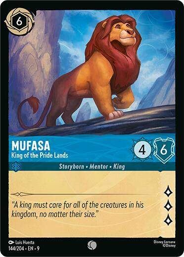 Mufasa - King of the Pride Lands 144/204 card from Fabled