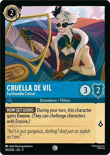 Cruella De Vil - Fashionable Cruiser 145/204 card from Fabled