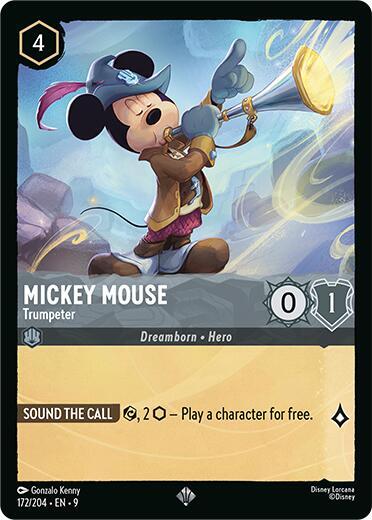 Mickey Mouse - Trumpeter 172/204 card from Fabled