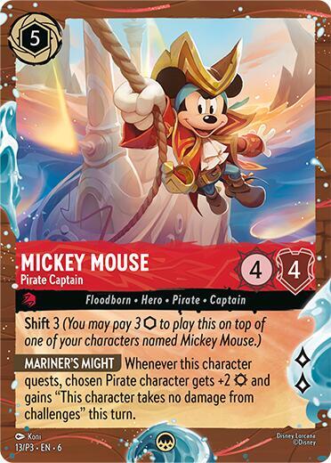 Mickey Mouse - Pirate Captain (Disney Cruise Promo) 13 card from Disney Lorcana Promo Cards