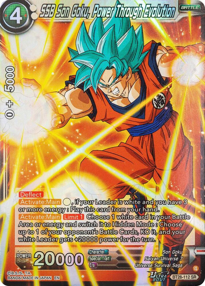 SSB Son Goku, Power Through Evolution BT28-112 card from Prismatic Clash