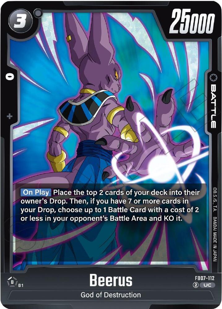 Beerus FB07-112 card from Wish For Shenron