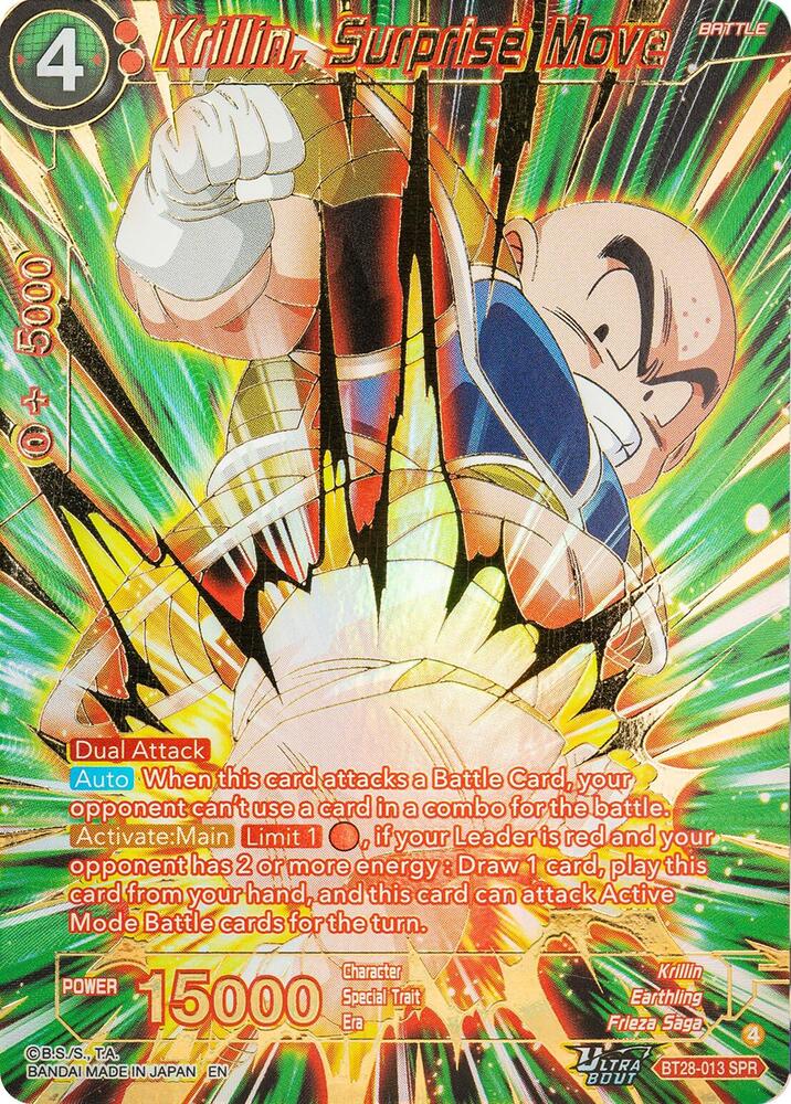 Krillin, Surprise Move (SPR) BT28-013 card from Prismatic Clash