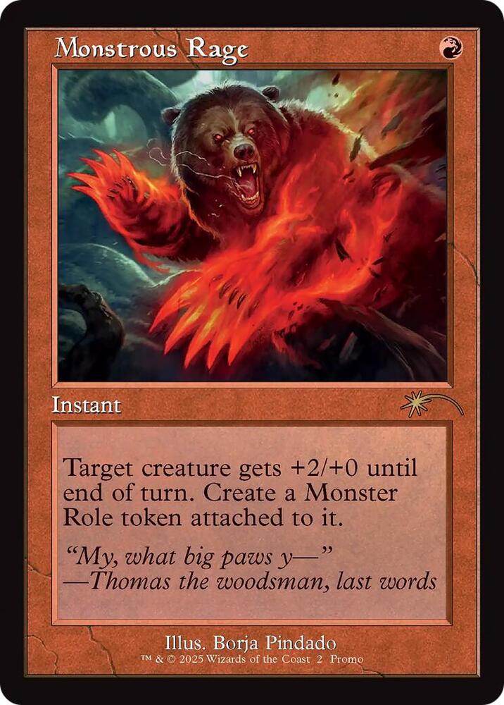 Monstrous Rage (Retro Frame) 2 card from WPN & Gateway Promos