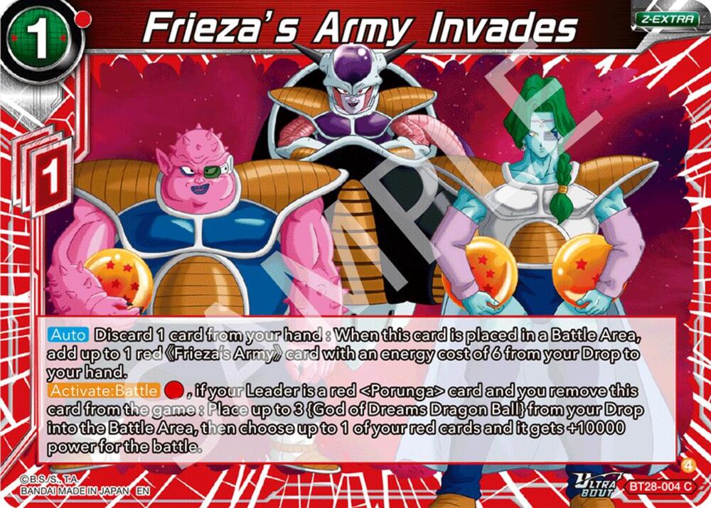 Frieza’s Army Invades BT28-004 card from Prismatic Clash