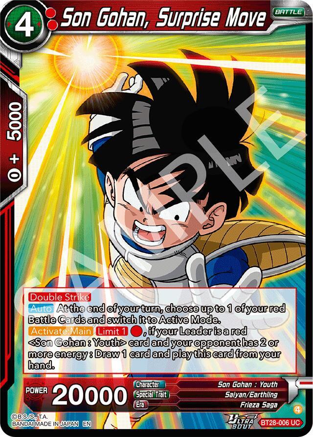 Son Gohan, Surprise Move BT28-006 card from Prismatic Clash