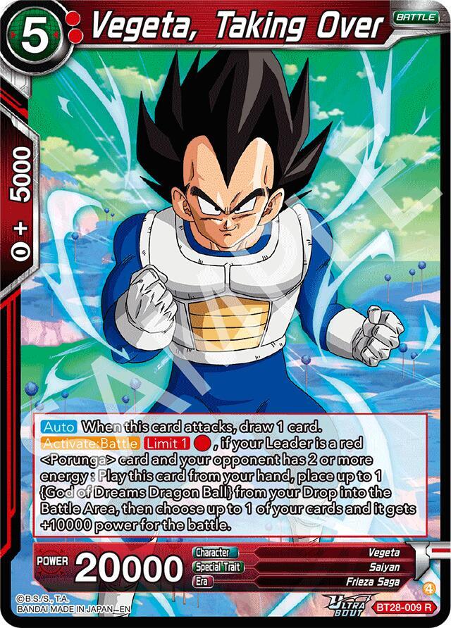 Vegeta, Taking Over BT28-009 card from Prismatic Clash