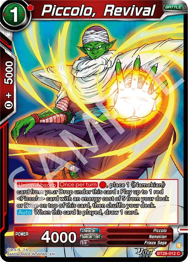 Piccolo, Revival BT28-012 card from Prismatic Clash