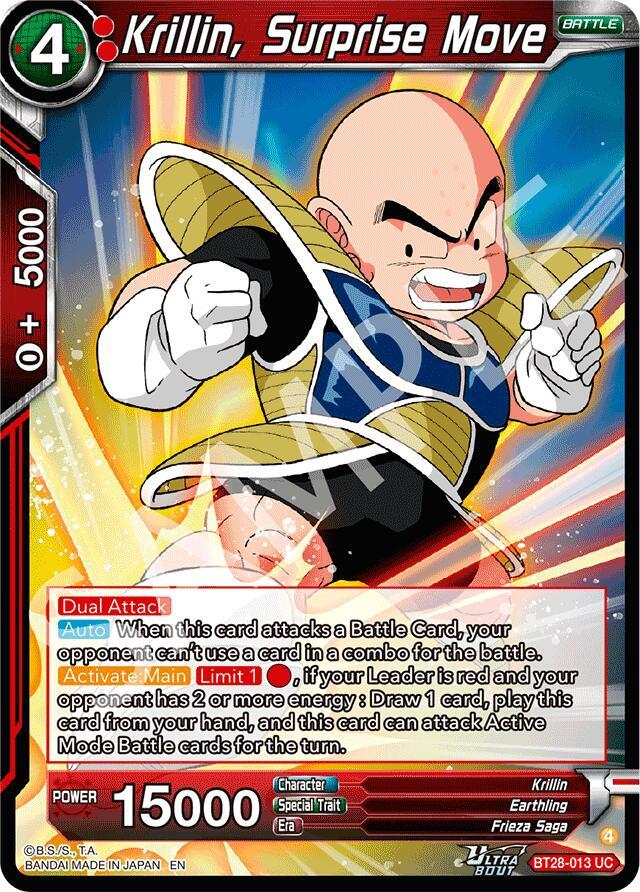 Krillin, Surprise Move BT28-013 card from Prismatic Clash