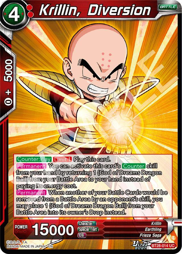 Krillin, Diversion BT28-014 card from Prismatic Clash