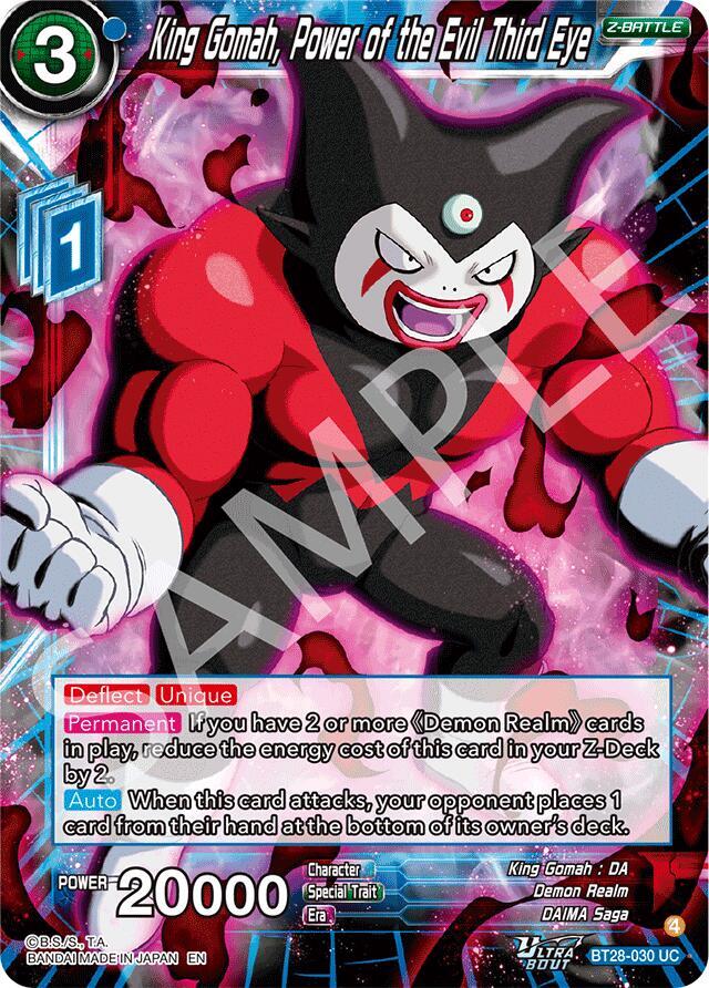 King Gomah, Power of the Evil Third Eye BT28-030 card from Prismatic Clash