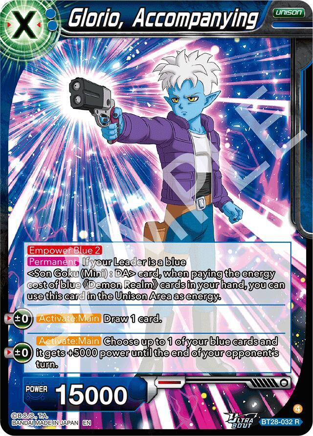 Glorio, Accompanying BT28-032 card from Prismatic Clash