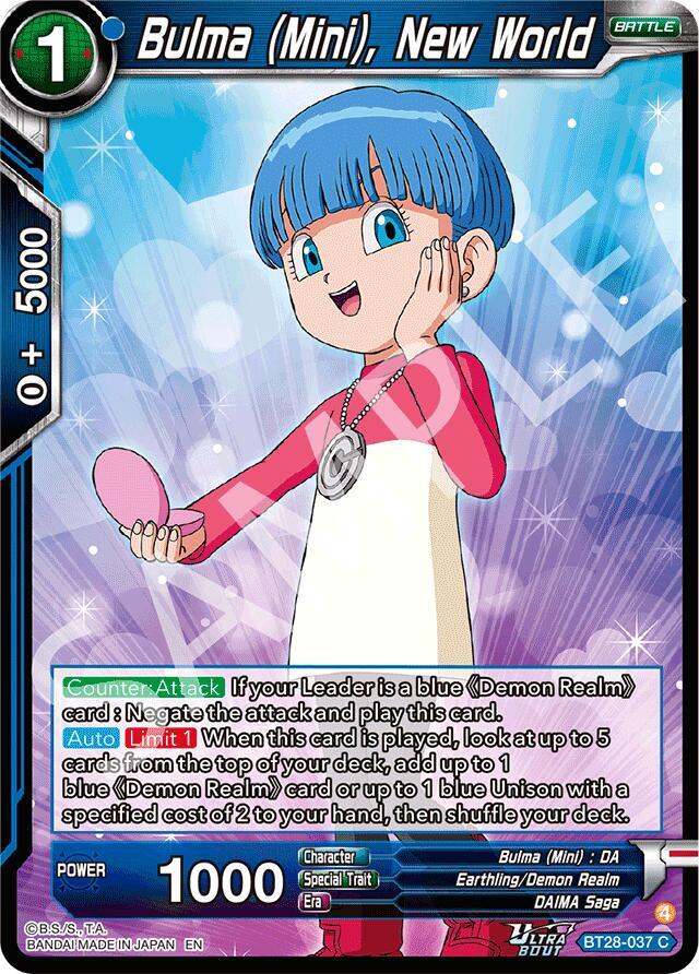 Bulma (Mini), New World BT28-037 card from Prismatic Clash