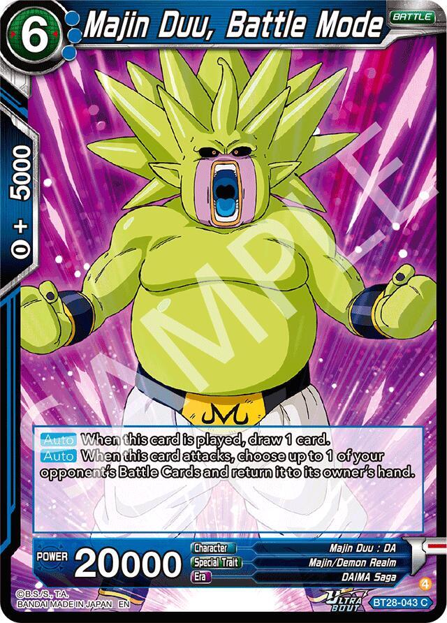 Majin Duu, Battle Mode BT28-043 card from Prismatic Clash