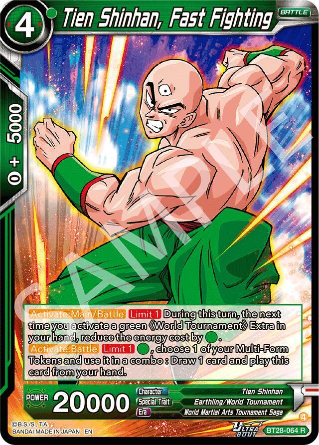 Tien Shinhan, Fast Fighting BT28-064 card from Prismatic Clash