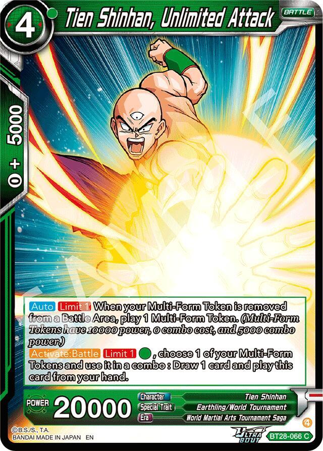 Tien Shinhan, Unlimited Attack BT28-066 card from Prismatic Clash
