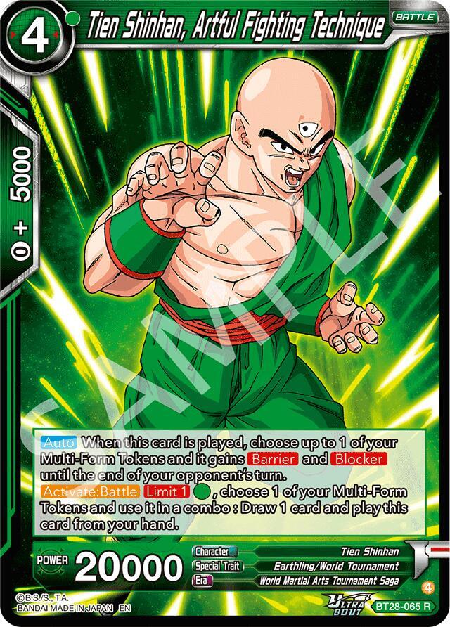 Tien Shinhan, Artful Fighting Technique BT28-065 card from Prismatic Clash
