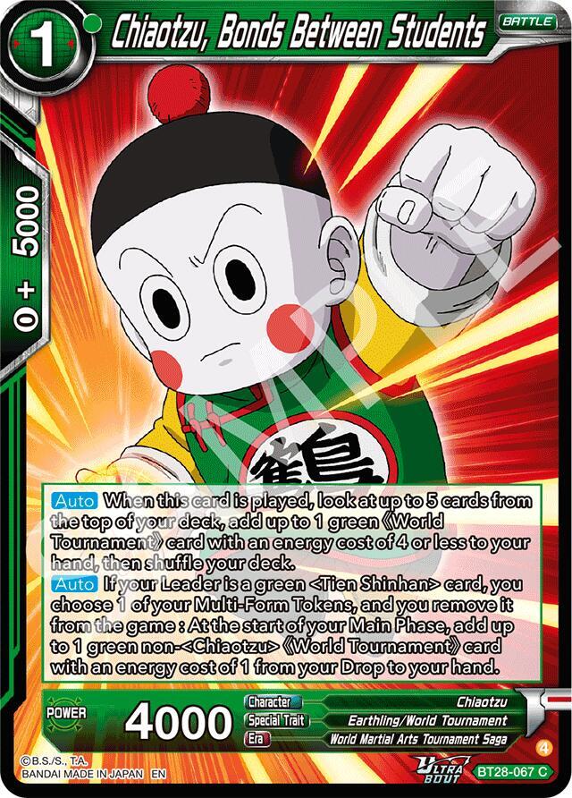 Chiaotzu, Bonds Between Students BT28-067 card from Prismatic Clash