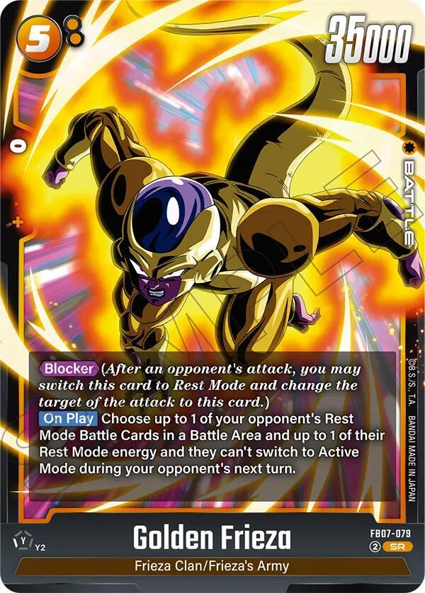 Golden Frieza FB07-079 card from Wish For Shenron