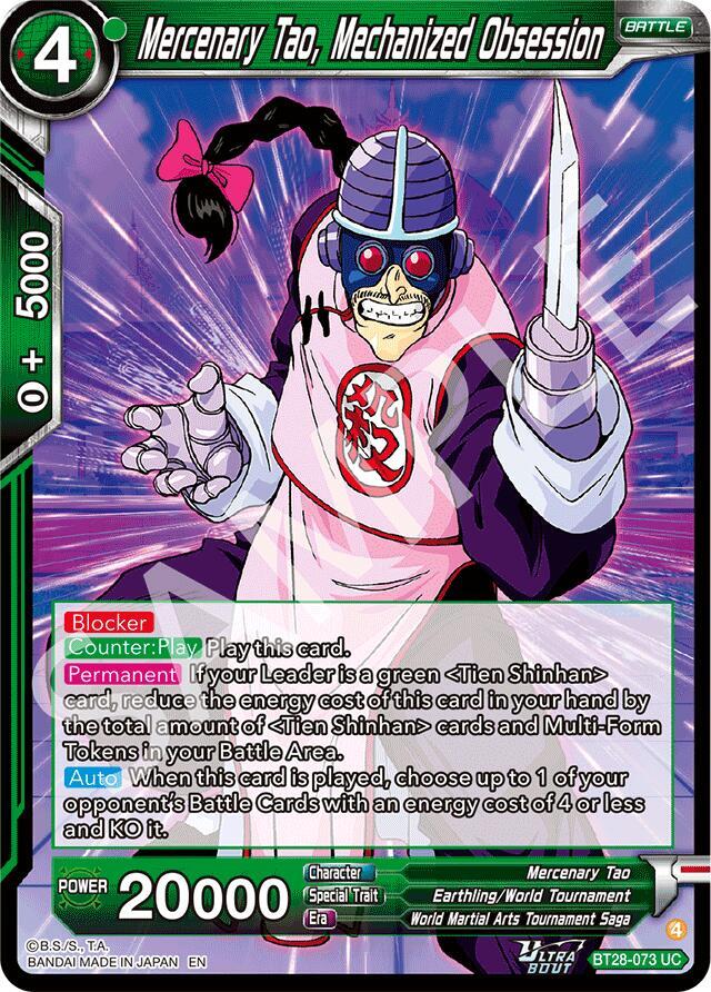 Mercenary Tao, Mechanized Obsession BT28-073 card from Prismatic Clash