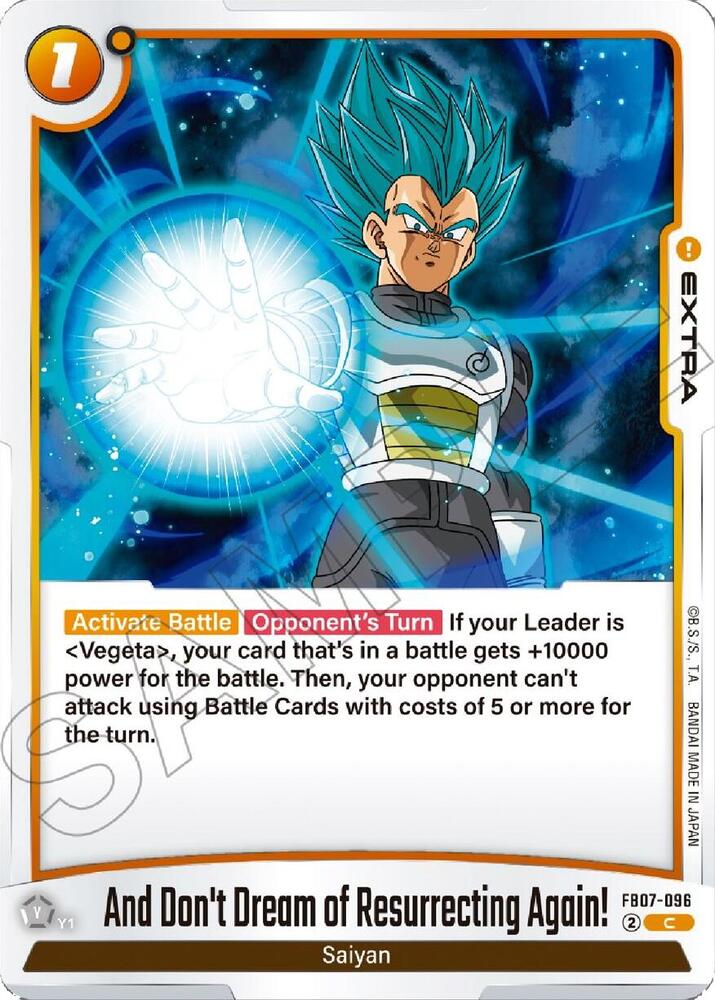 And Don't Dream of Resurrecting Again! FB07-096 card from Wish For Shenron