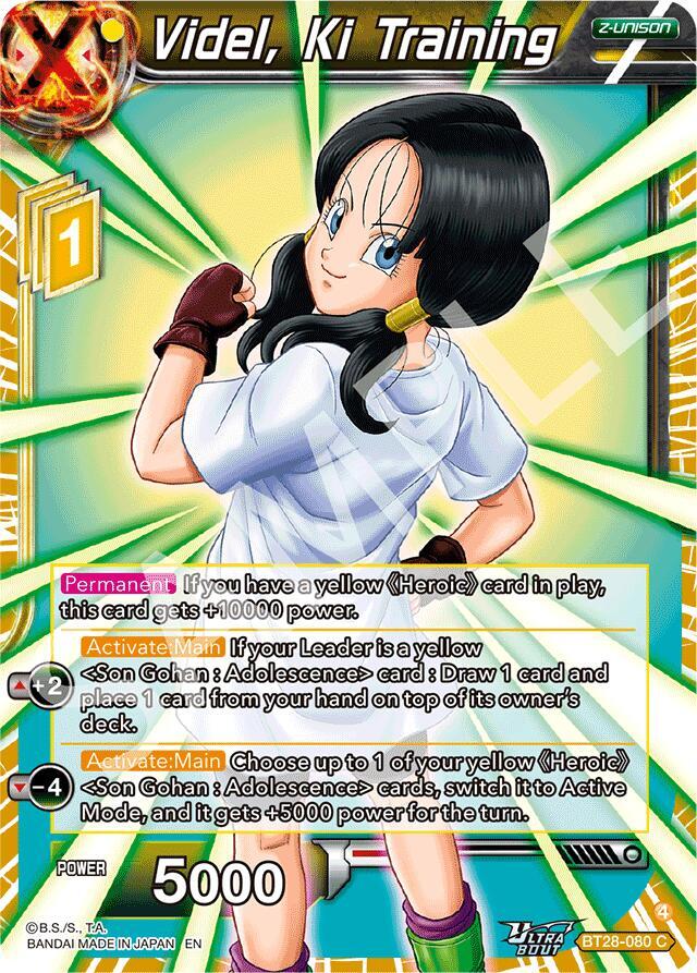 Videl, Ki Training BT28-080 card from Prismatic Clash