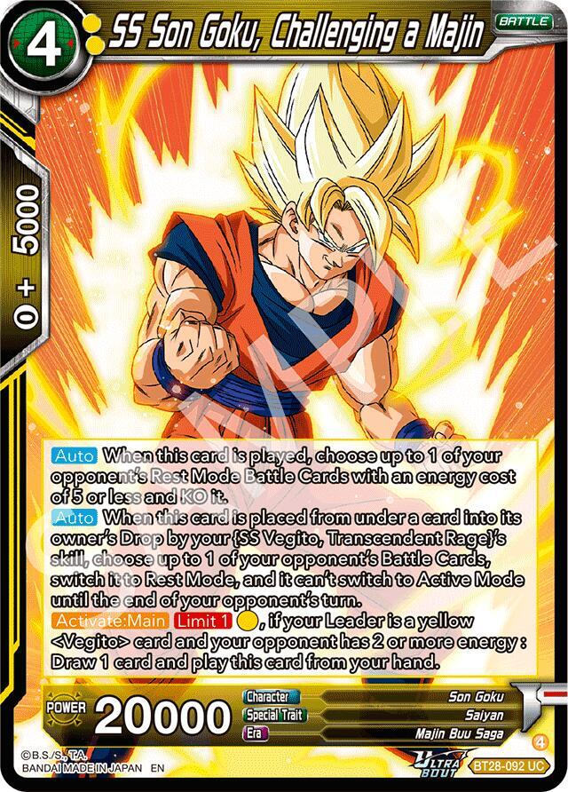 SS Son Goku, Challenging a Majin BT28-092 card from Prismatic Clash
