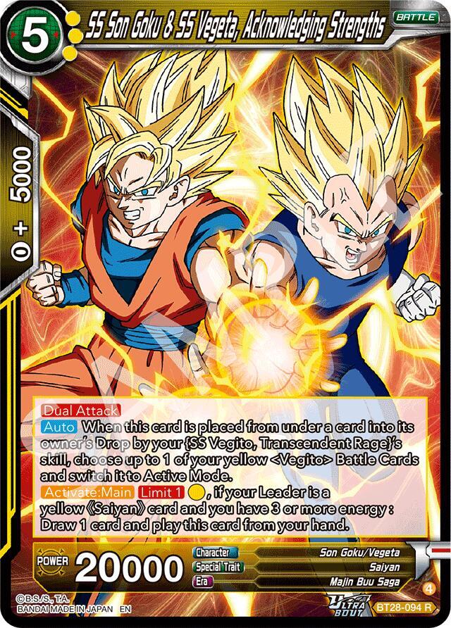 SS Son Goku & SS Vegeta, Acknowledging Strengths BT28-094 card from Prismatic Clash