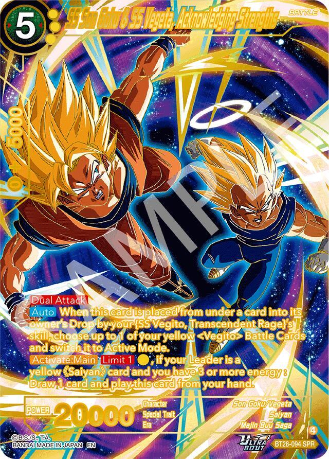 SS Son Goku & SS Vegeta, Acknowledging Strengths (SPR) BT28-094 card from Prismatic Clash