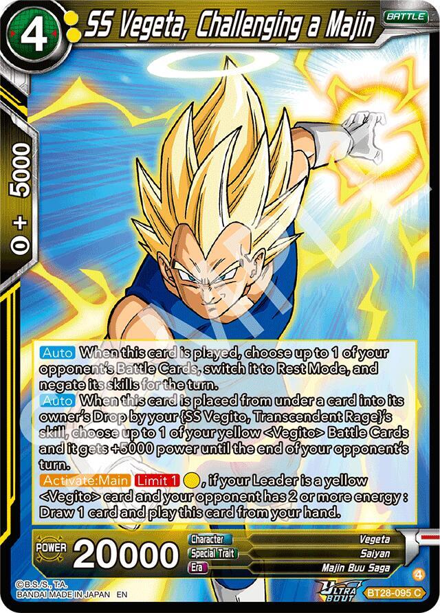 SS Vegeta, Challenging a Majin BT28-095 card from Prismatic Clash