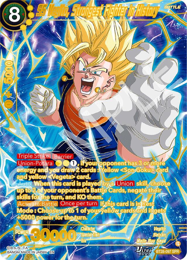 SS Vegito, Strongest Fighter in History (SPR) BT28-097 card from Prismatic Clash
