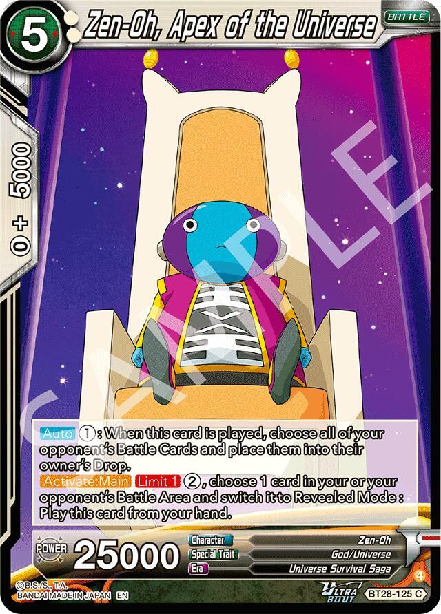 Zen-Oh, Apex of the Universe BT28-125 card from Prismatic Clash