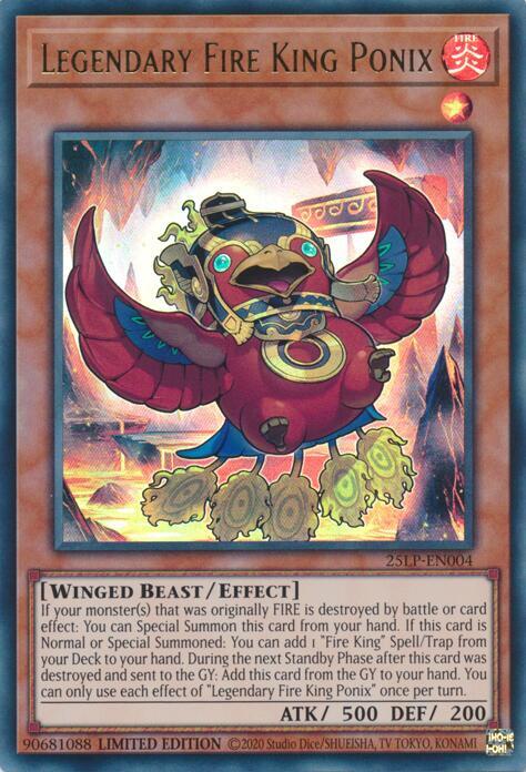 Legendary Fire King Ponix 25LP-EN004 card from Limited Pack World Championship 2025