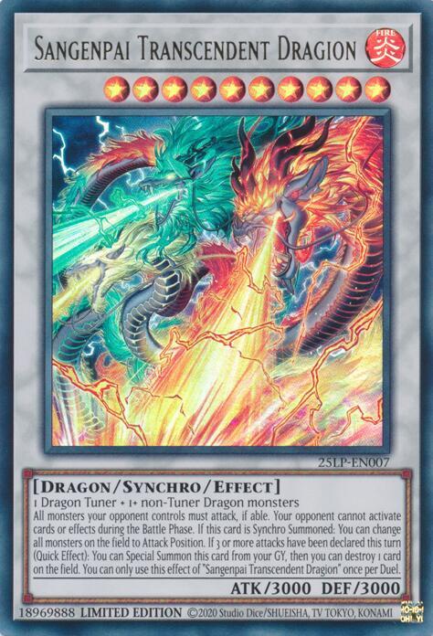 Sangenpai Transcendent Dragion 25LP-EN007 card from Limited Pack World Championship 2025