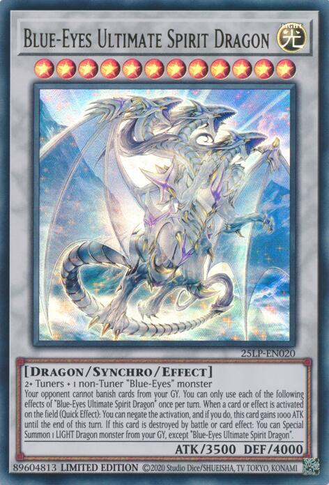 Blue-Eyes Ultimate Spirit Dragon 25LP-EN020 card from Limited Pack World Championship 2025