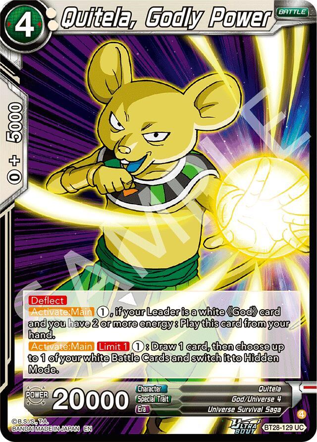 Quitela, Godly Power BT28-129 card from Prismatic Clash