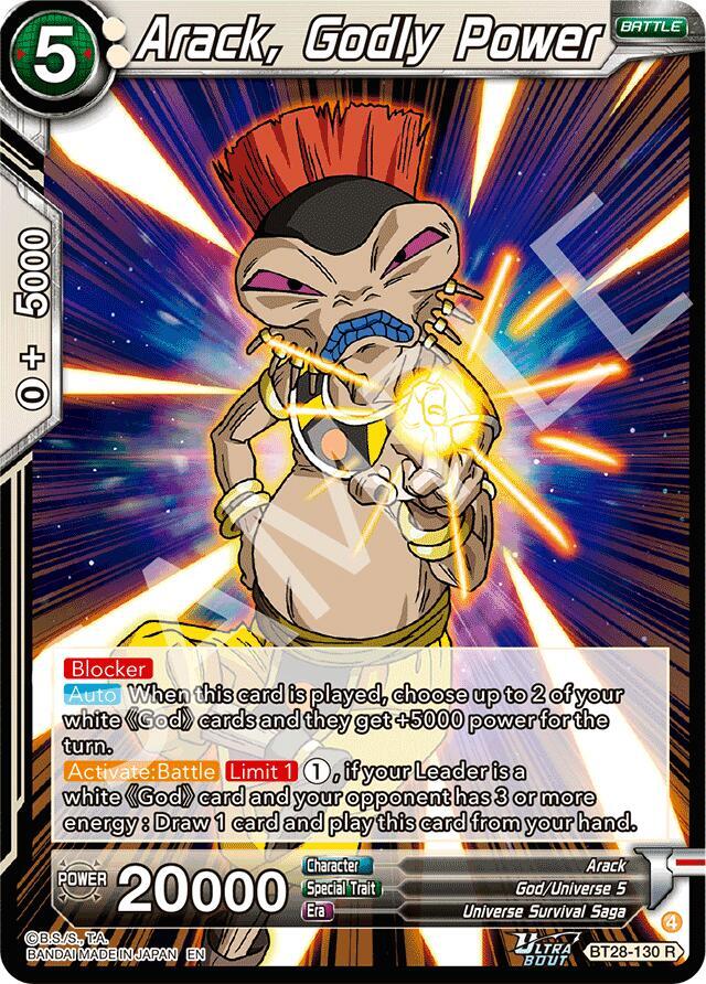 Arack, Godly Power BT28-130 card from Prismatic Clash