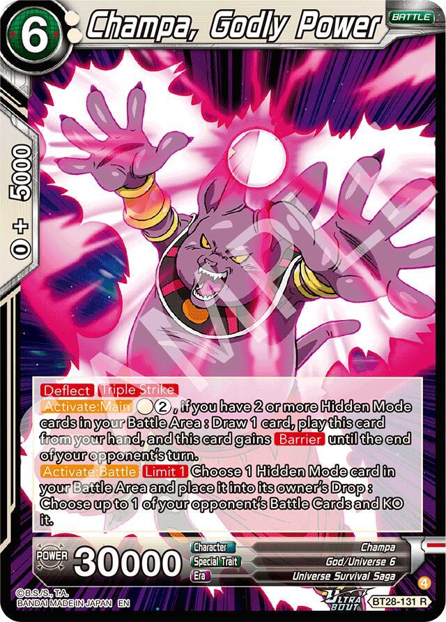 Champa, Godly Power BT28-131 card from Prismatic Clash