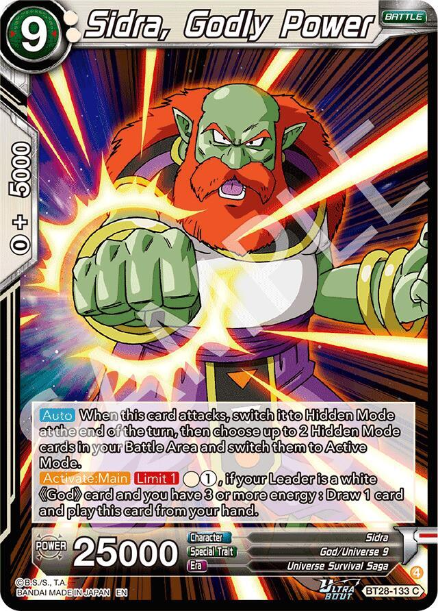 Sidra, Godly Power BT28-133 card from Prismatic Clash