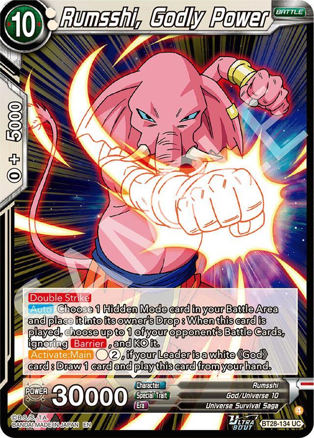 Rumsshi, Godly Power BT28-134 card from Prismatic Clash