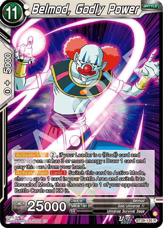Belmod, Godly Power BT28-135 card from Prismatic Clash