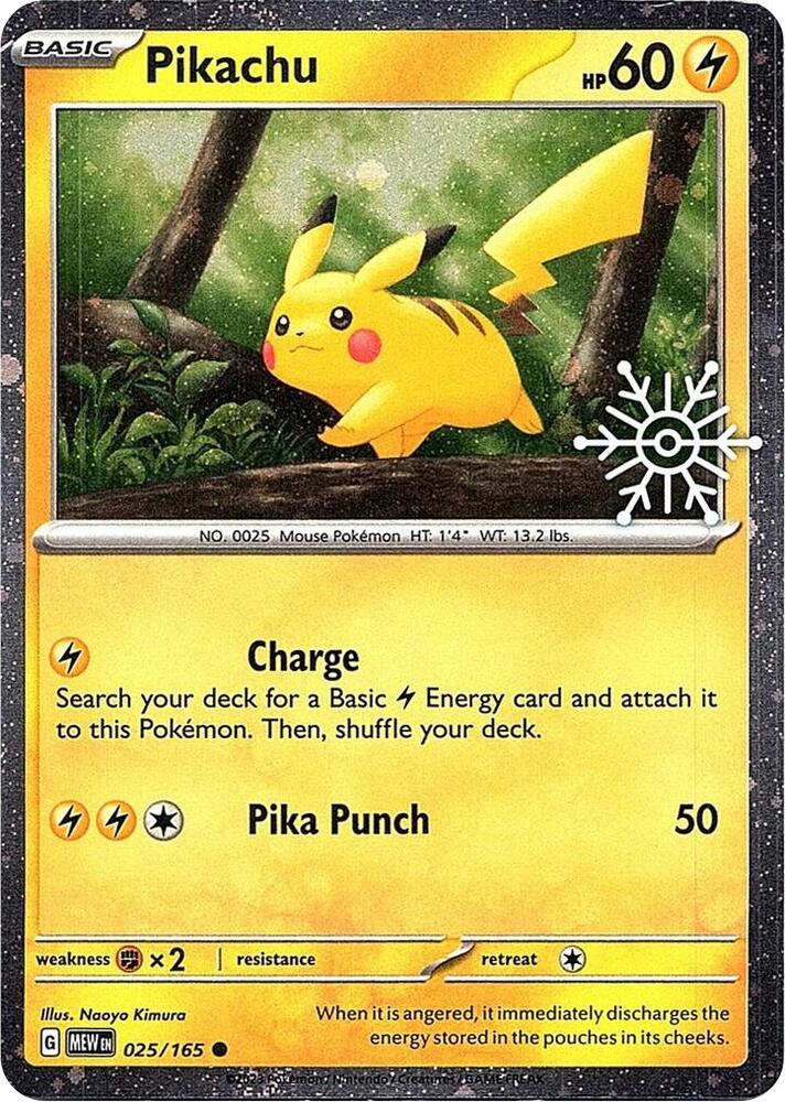 Pikachu (Holoiday Calendar) 025/165 card from Miscellaneous Cards & Products