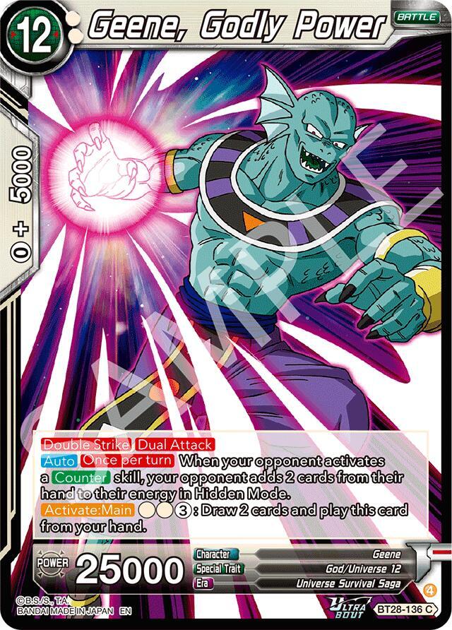 Geene, Godly Power BT28-136 card from Prismatic Clash